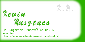 kevin musztacs business card